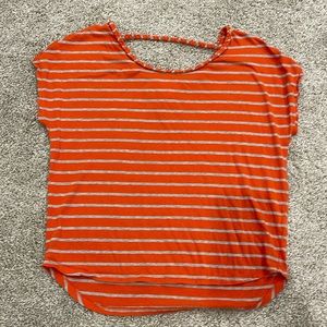 Striped Orange & Grey Two by Vince Camuto Shirt, size XS